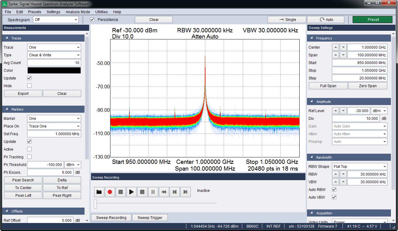 signal hound spike software for spectrum analysis